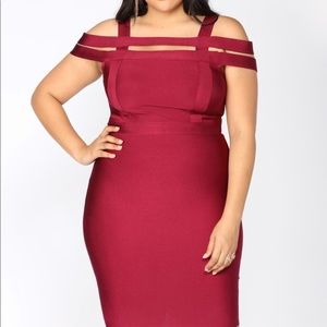 Devi bandage dress-Merlot